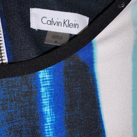 Bodycon blue, white, black Calvin Klein dress - Picture 2 of 3